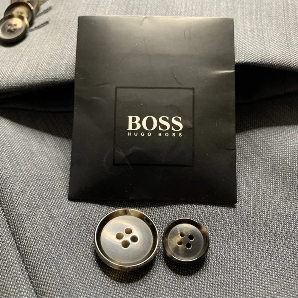 Boss Hugo Boss Grand Central Sport Coat 44L Gray Textured Wool Jacket Blazer